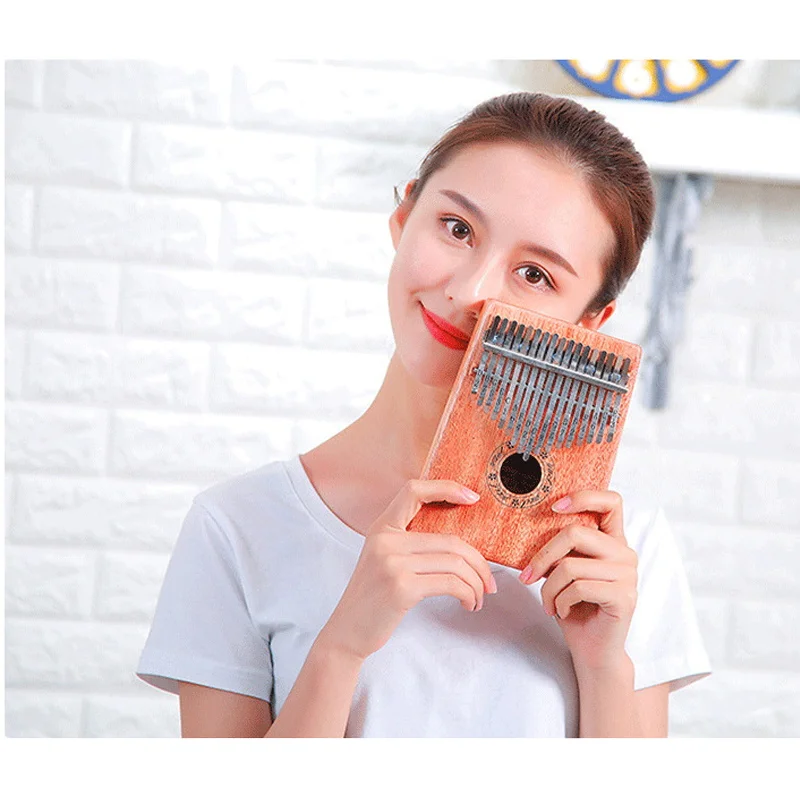 17 клавишное пианино Kalimba с большим пальцем из красного дерева встроенный