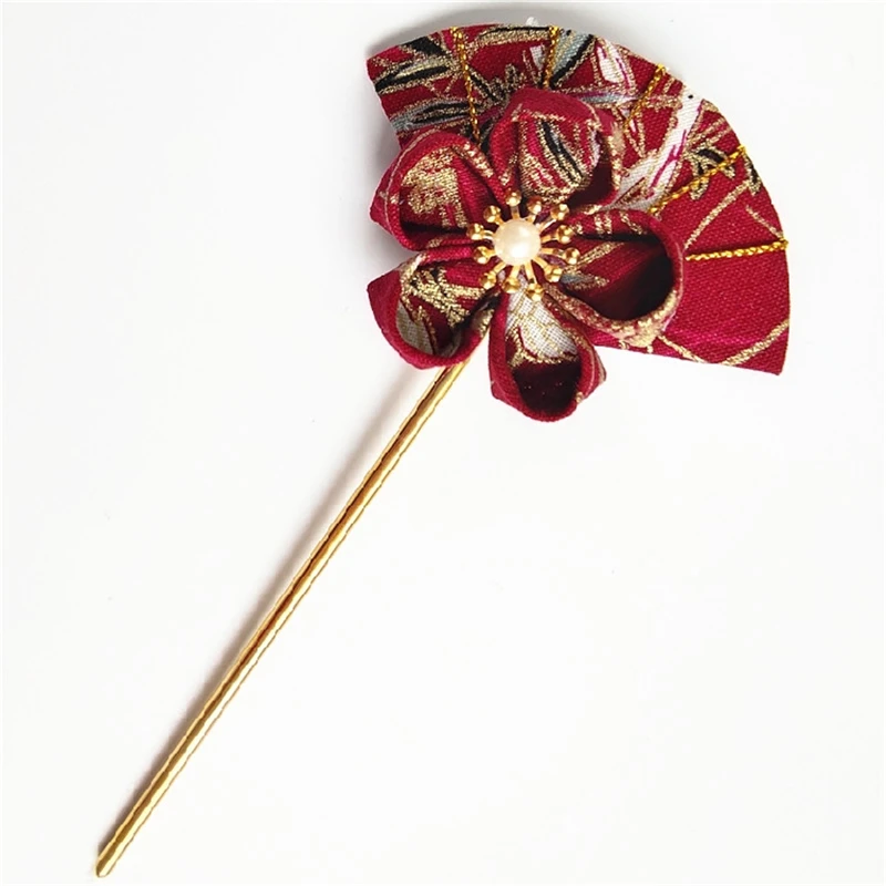 1 шт. палочка для волос с принтом сакуры в форме веера кимоно Hanfu украшение