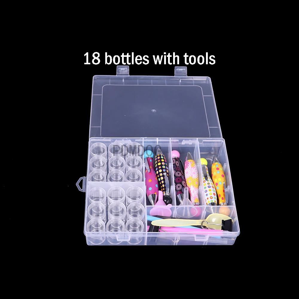 18/32 бутылка, коробка для хранения алмазной живописи, рандомный набор, пинцет, лоток для ручек, клей, алмазная живопись, аксессуары для перекрестных картин