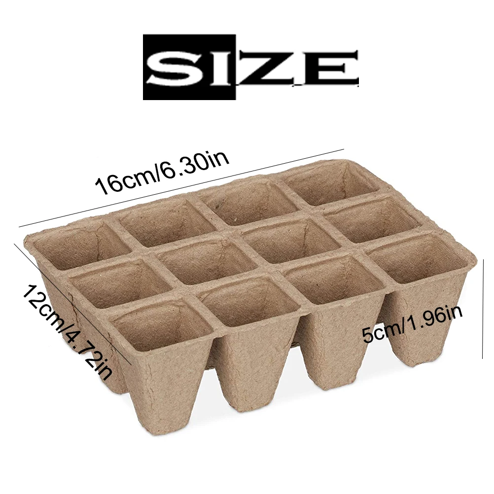 12-Hole Pulp Seedling Tray Disposable Nursery Degradable Garden Planter Eco-Friendly Plates Pots #40 | Дом и сад