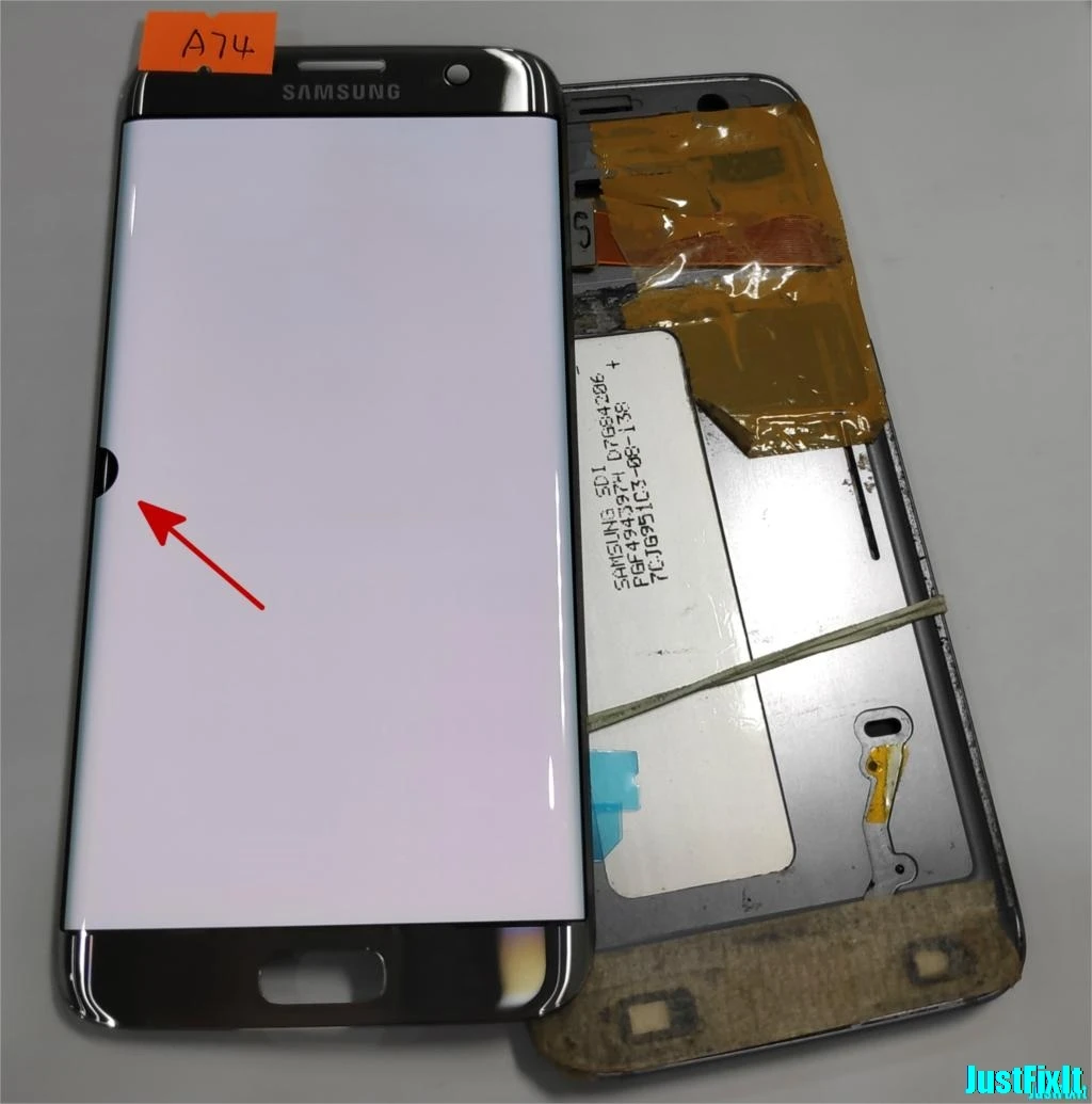 NO.A74 silver Color Для samsung Galaxy S7 edge G935F G935A G935FD сжигание тени и дефект ЖК-дисплей с сенсорным экраном дигитайзер - Цвет: NO.A74 silver Color