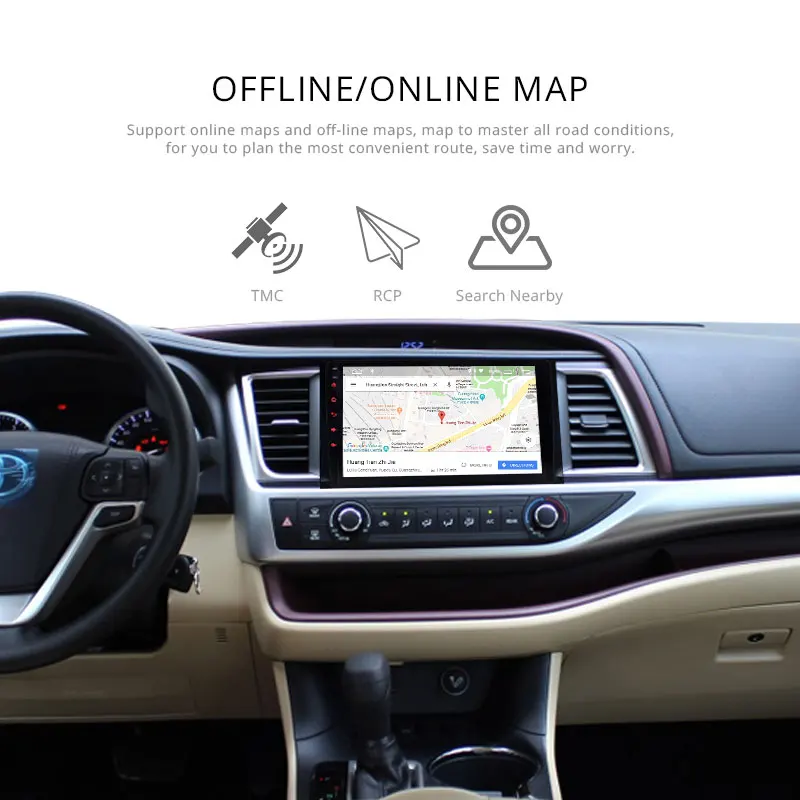 LJHANG 10 1 дюймов Android 9 0 Автомобильный DVD плеер для TOYOTA Highlander 2014 2015 WIFI Мультимедиа Din