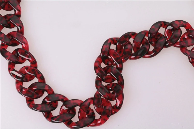 Red Leopard Толстая сумка, аксессуары для ремней на сумку 60-120 см, ремешок из акрилового сплава, сделай сам, плечевой ремень, полимерная цепочка, сумочка, желе, пластик, фирменный дизайн - Цвет: Red Leopard
