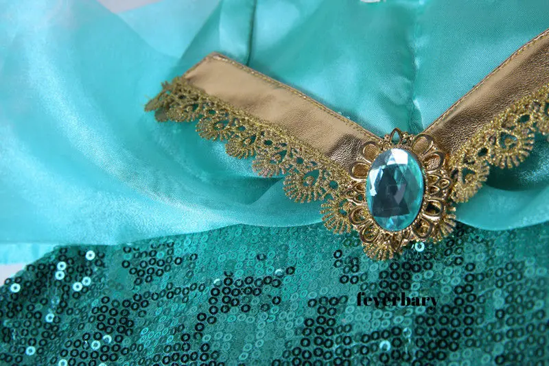 Детский костюм для косплея аниме Aladdin Принцесса Жасмин маскарадный девочек