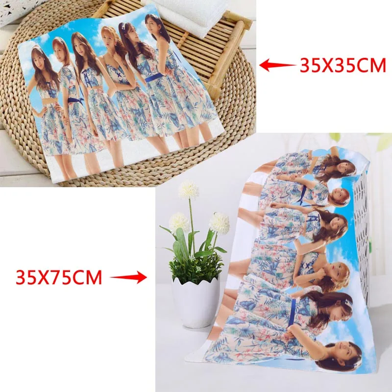 

Custom KPOP A Pink Printed Square Towels Microfiber Absorbent Quick-dry Towel cotton Kids Beathroom washcloth handkerchief
