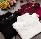 Осенняя Новинка, модный кружевной вязаный свитер с оборками, женский свитер с воротником-хомутом, меховые милые женские свитера, пуловер, рубашка, джемпер