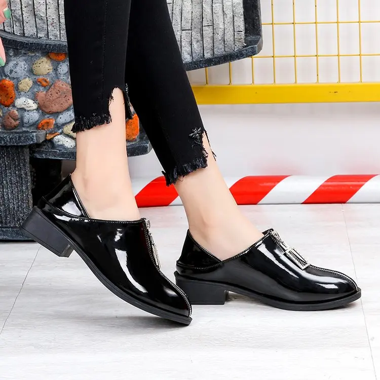 Осенне зимний стиль Женская мода девушки женщины Повседневное лакированные