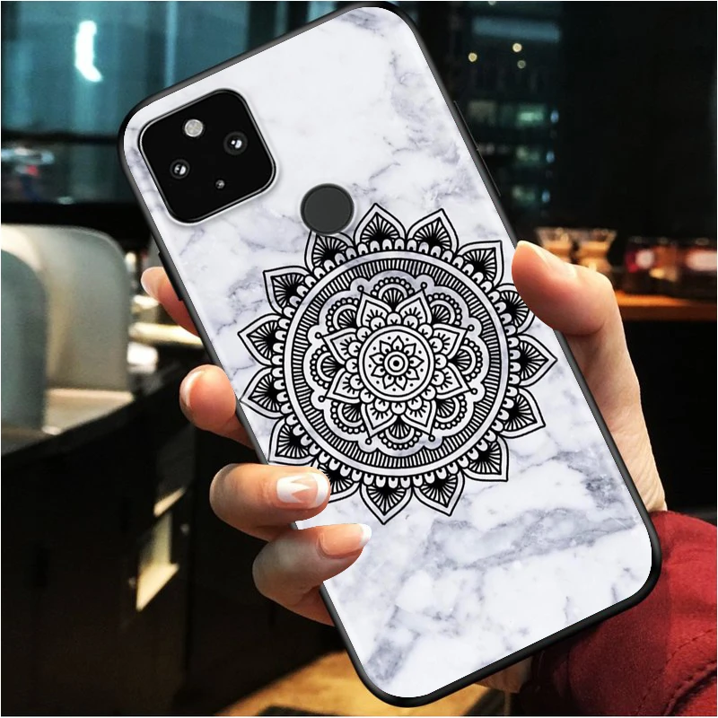 

Indian Mandala Yoga Shockproof Cover for Google Pixel 5 5A 4 4A XL 5G Black Phone Case Shell Soft Fundas Coque Capa