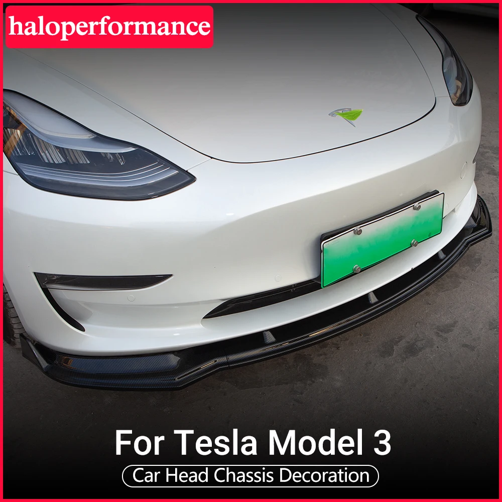 Новый сплиттер Model3 из углеродного волокна ABS для переднего бампера комплект губ