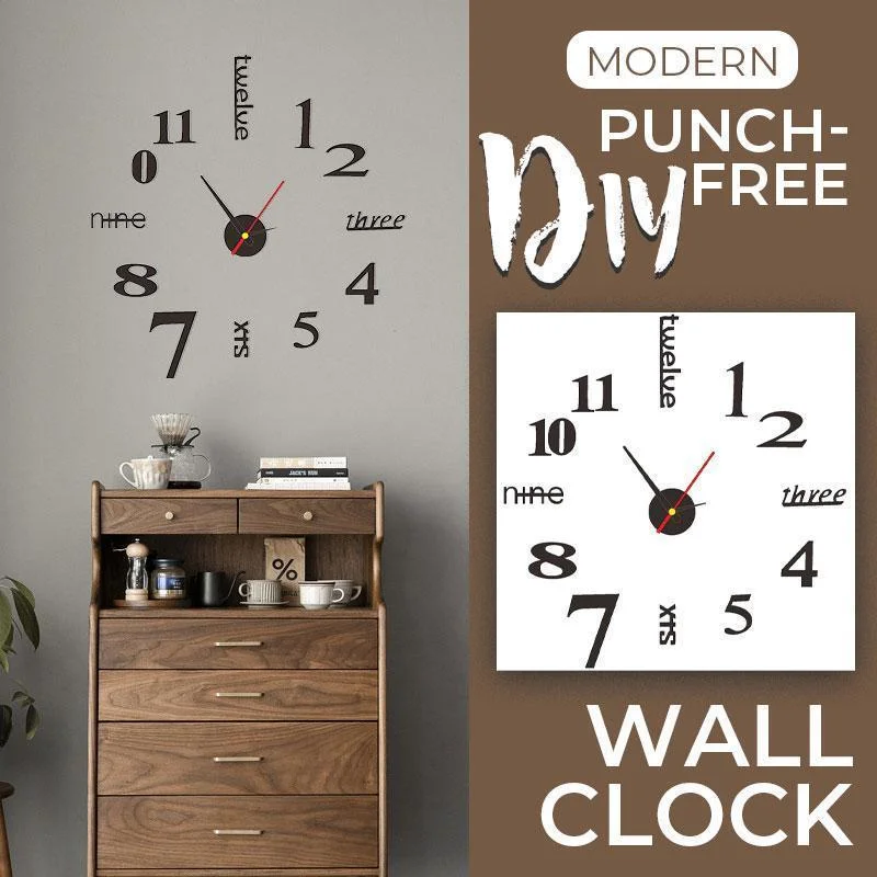 

Modern Minimalist DIY Punch-free Wall Clock Creative Wall Clock DIY Living Room Fashion Home Art Free Punch Clock Modern Minimal