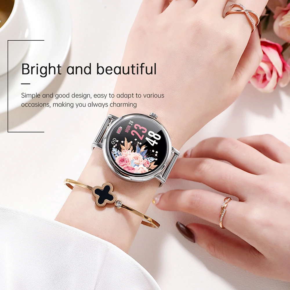 2020 умные часы с сенсорным экраном для женщин LW06 IP68 Водонепроницаемый Шагомер