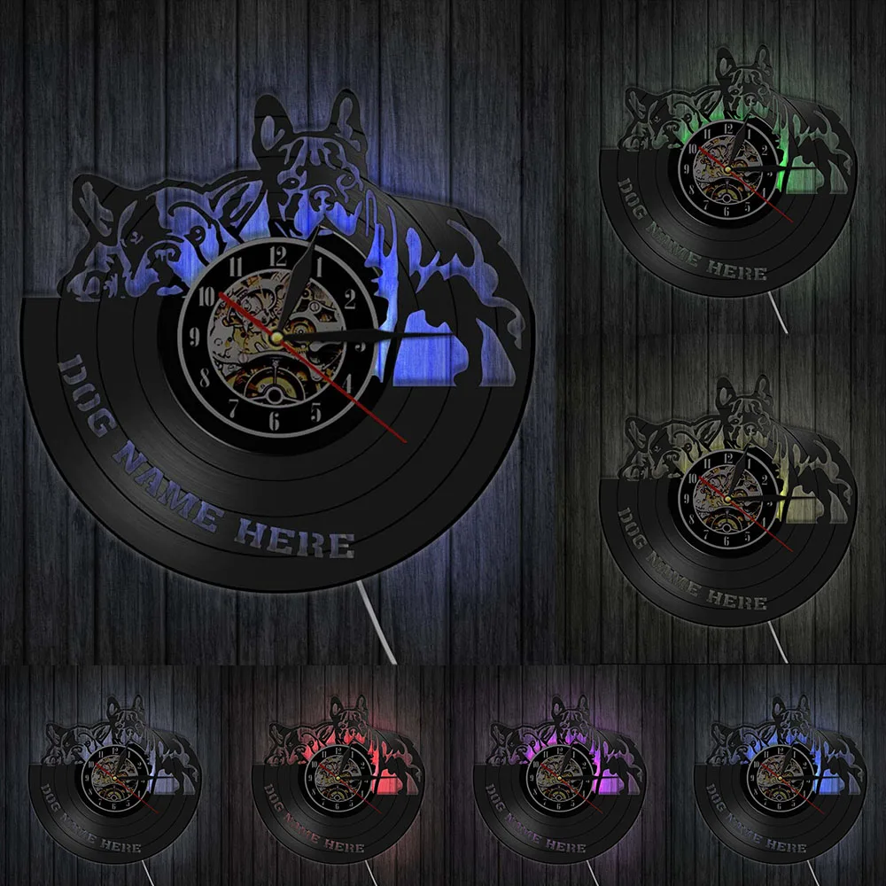 Настенные часы с изображением французского бульдога для домашнего декора