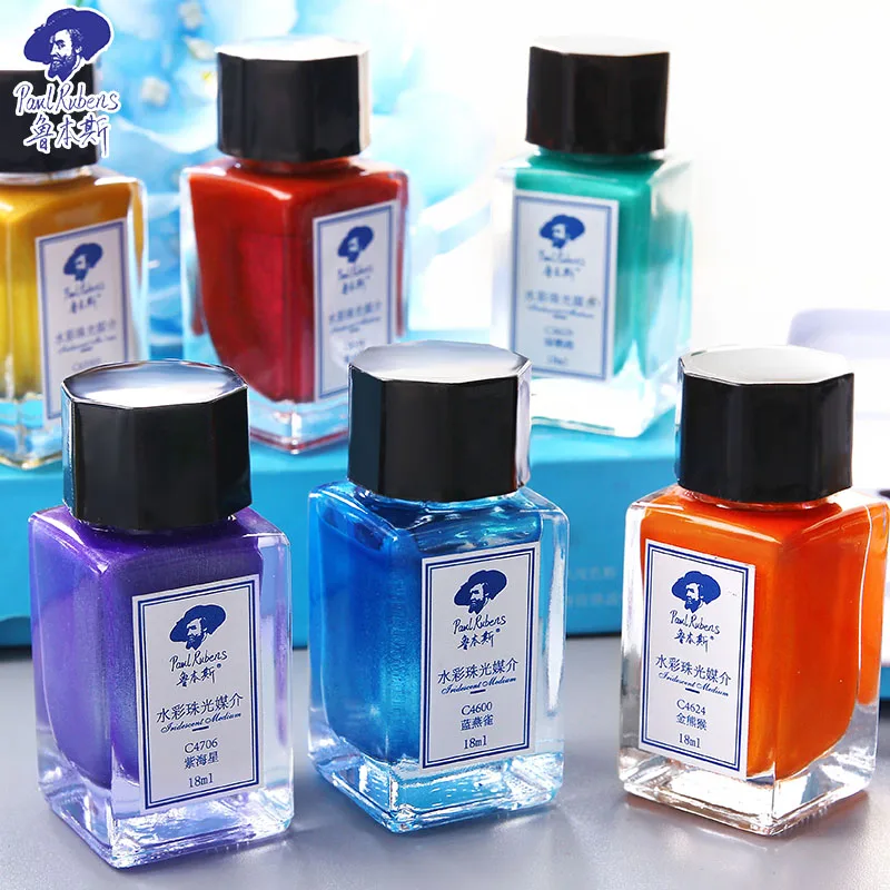 

Pual Rubens 18ml 10 colors Watercolor Glitter Media Set Watercolor Paint Pearlescent Effect For Artist Master Art Supplies
