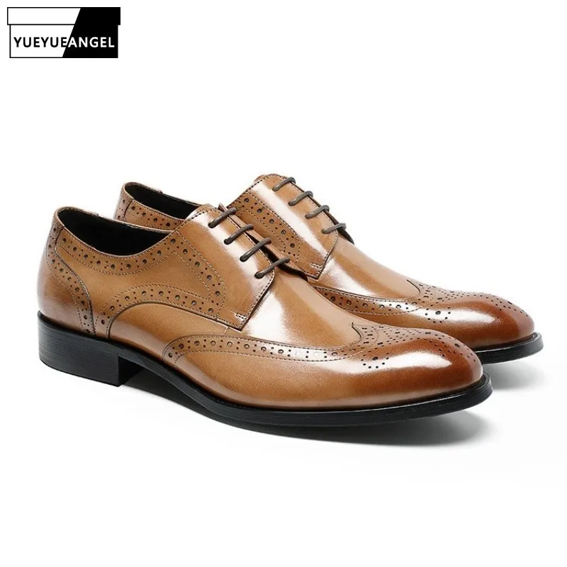 Мужская официальная обувь оксфорды ручной работы из натуральной кожи модельные