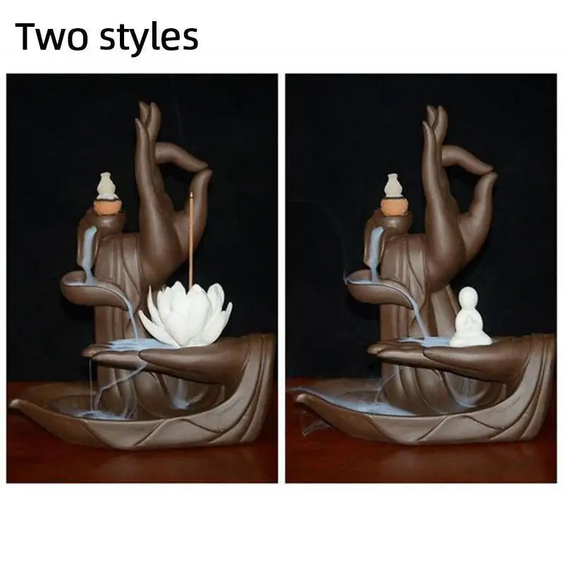 

Waterfall Incense Holder Zen Incensario Flor De Lotus Backflow Queimador De Incenso Home Zen Decor Incense Burners Base Censer