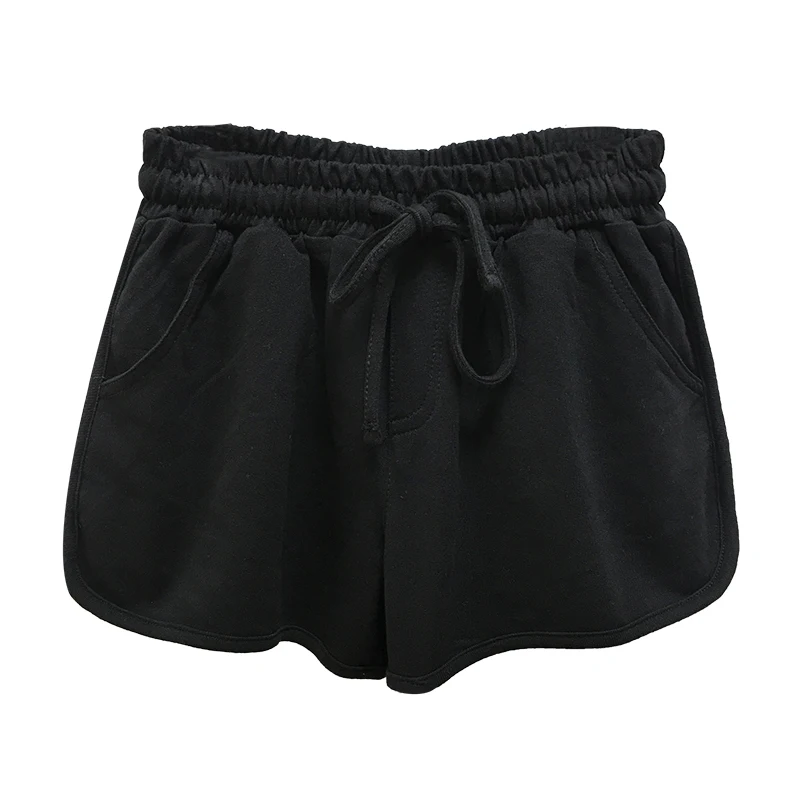 

Cotton Solid Hot Women Shorts 2020 Summer New High Waist Drawstring Wide Leg Loose All Match Female Shorts Top Quality