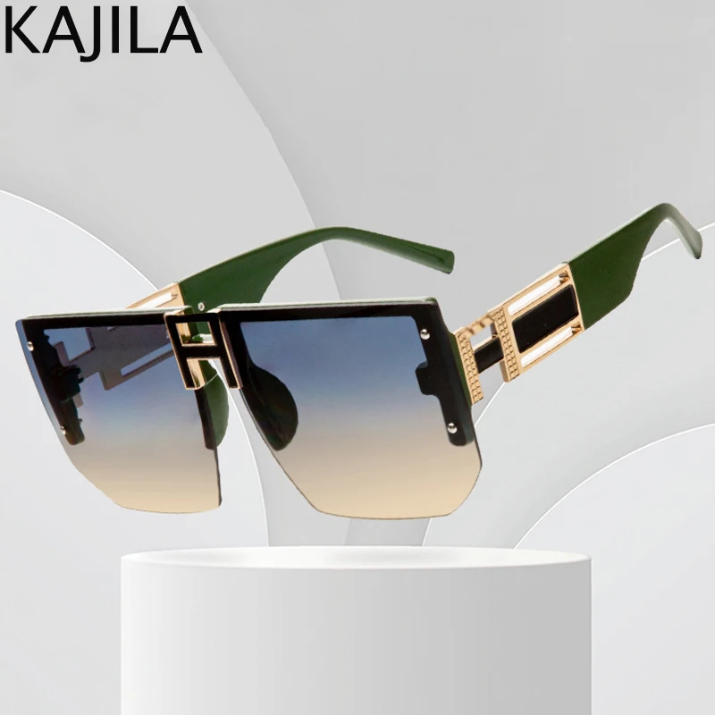 

Oversized Square Rimless Sunglasses Women Big Frame 2021 Luxury Brand Vintage Frameless Ladies Sun Glasses Shades Eyewear UV400