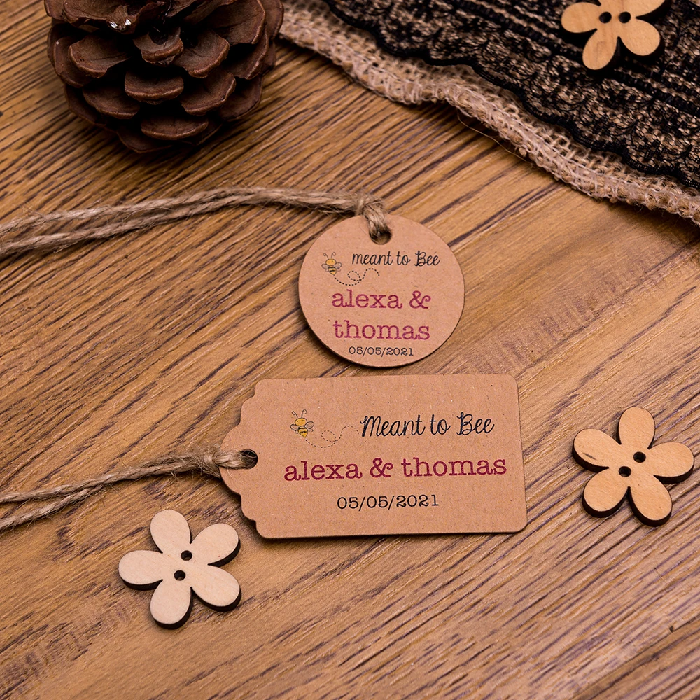 

wedding decoration Personalized White or Kraft Label Wedding label print kraft hang tags with custom logo wedding Name custom