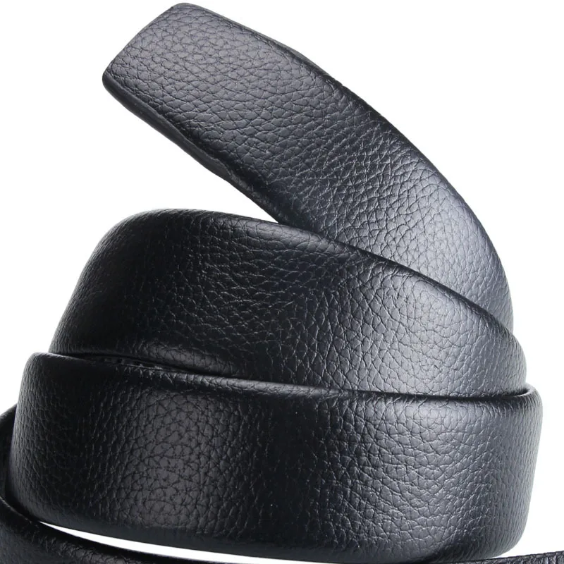 

Fashion Automatic Buckle Belts Men Black Leather Belt Men's Buckle Free Belts Waist Strap Belts for Men 3.5cm Width