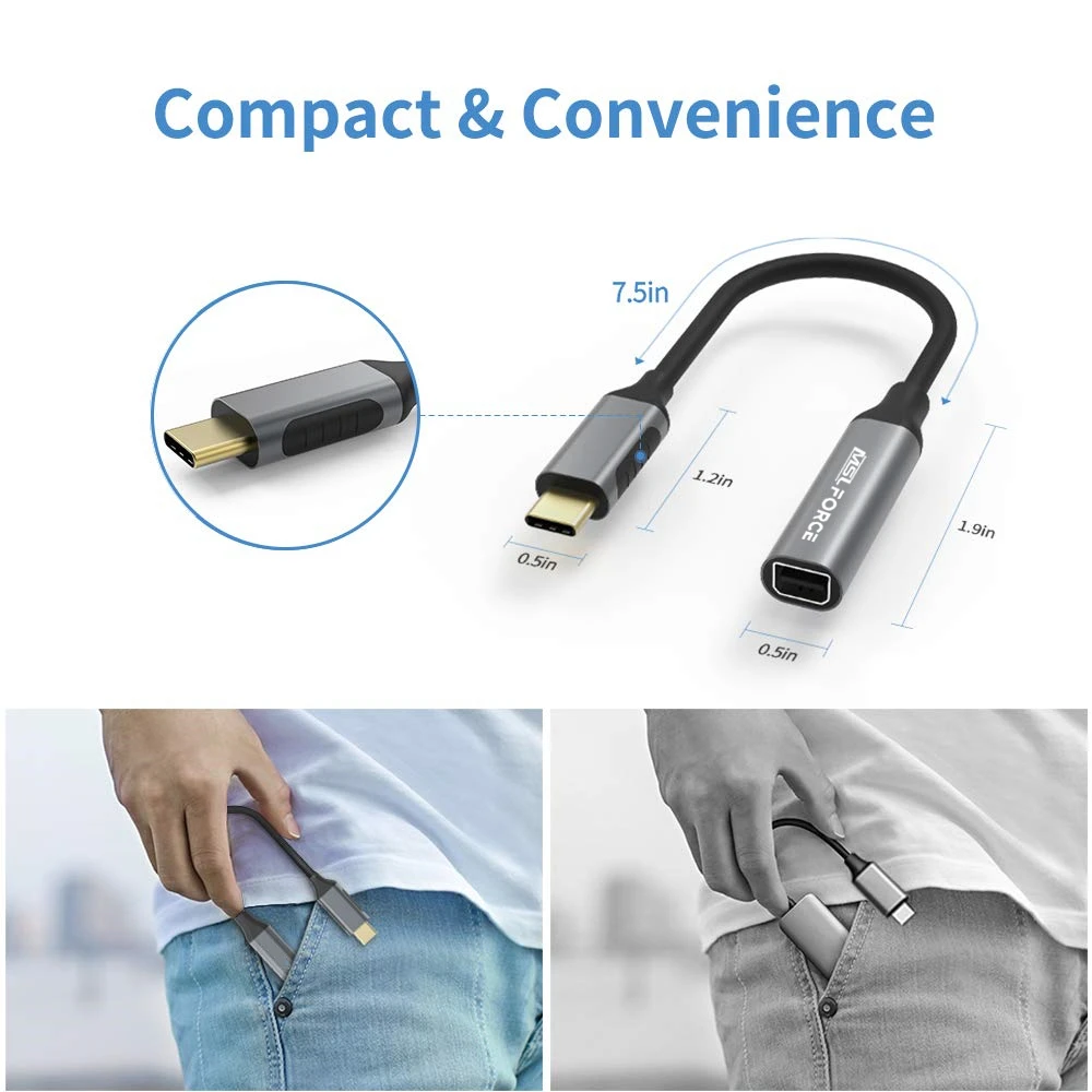 Адаптер порта mini DisplayPort USB Type C 4K60HZ Mini DP для дисплеев Apple LED Cinema с мини Displayport (24 дюйма