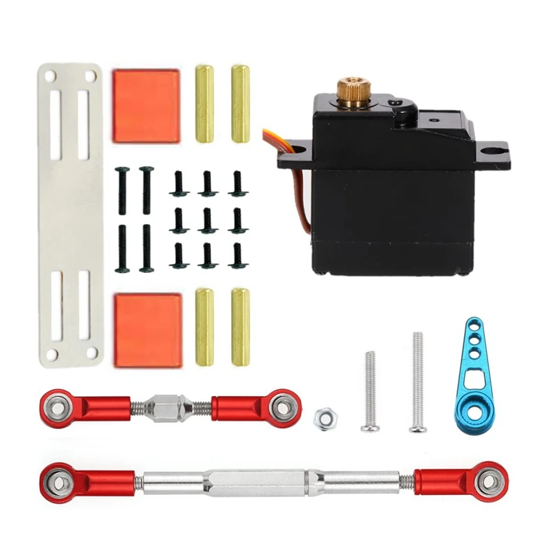 

17G Metal Gear Servo and Steering Link Rod Servo Mount Set for WPL C14 C24 1/16 RC Car Upgrade Parts Accessories