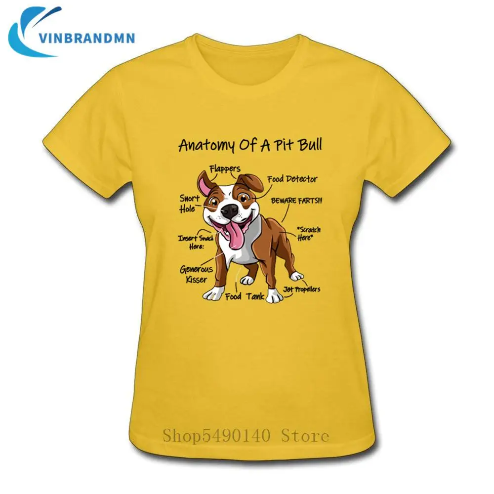 

Newest Creative Design Anatomy of A Pitbull T-Shirt Dog Animal Lovers T Shirt Women Summer Cartoon Short Sleeves Tshirt Camiseta
