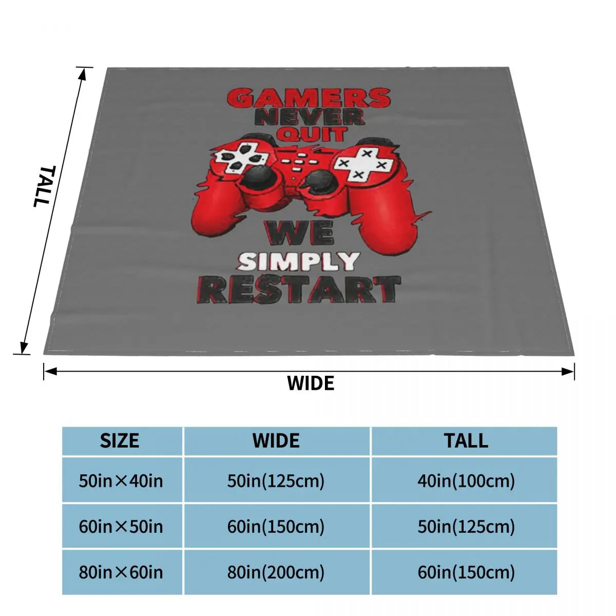 Manta a cuadros para Gamers Never Quit Fan, para cama colcha, manta de Anime, manta ponderada de verano-3