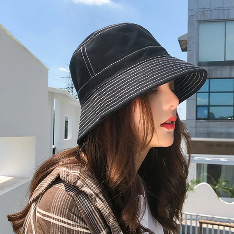 

Short brim fisherman hat female sun hat simple basin hat male sun hat tide men and women the same style