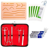 new surgical suture training kit skin operate suture practice model training pad needle scissors tool kit medical teaching