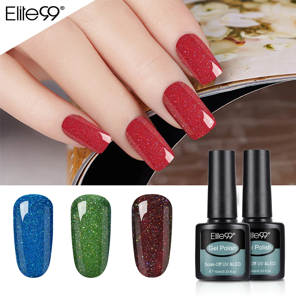 Elite99 10 мл неоновый гель Лаки с сияющими блестками Гибридный гвоздь Гель лак!