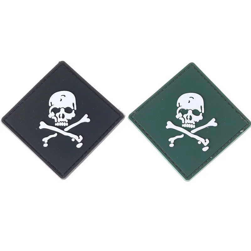 

58x58mm Project Rescuers Duster PVC Skull Green/Blue Tactical Spirit Outdoor Sports Waterproof Legion Patch 1pc