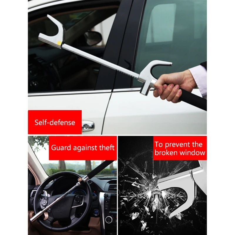 

Автомобильный Противоугонный замок на руль с выдвижным U-образным крючком для безопасности автомобиля, сверхмощный замок педали сцепления