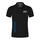Летняя рубашка унисекс Hyundai 2021 года, мужская повседневная хлопковая однотонная Мужская дышащая футболка с коротким рукавом, мужские теннисные Топы Для Гольфа