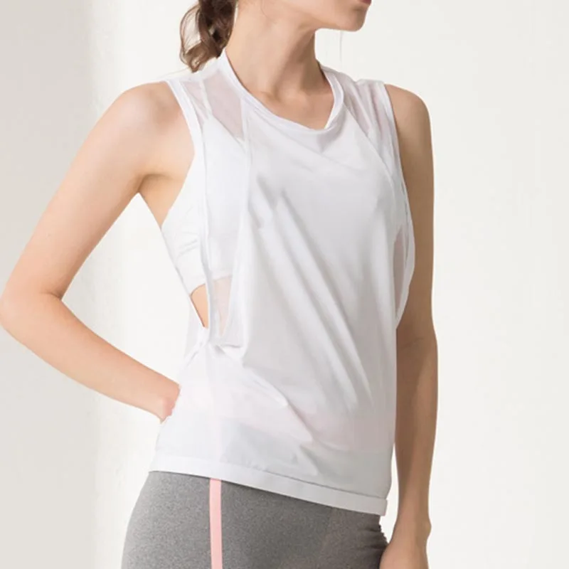 

Women Solid Color Sleeveless Round Collar Quick Drying Vest for Summer Yoga Running FK88