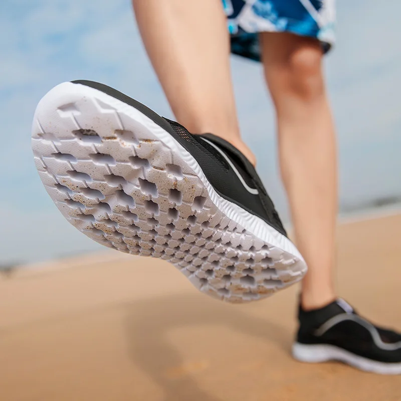 2019 летние сетчатые дышащие акватуфли пляжные сандалии без шнуровки на плоской