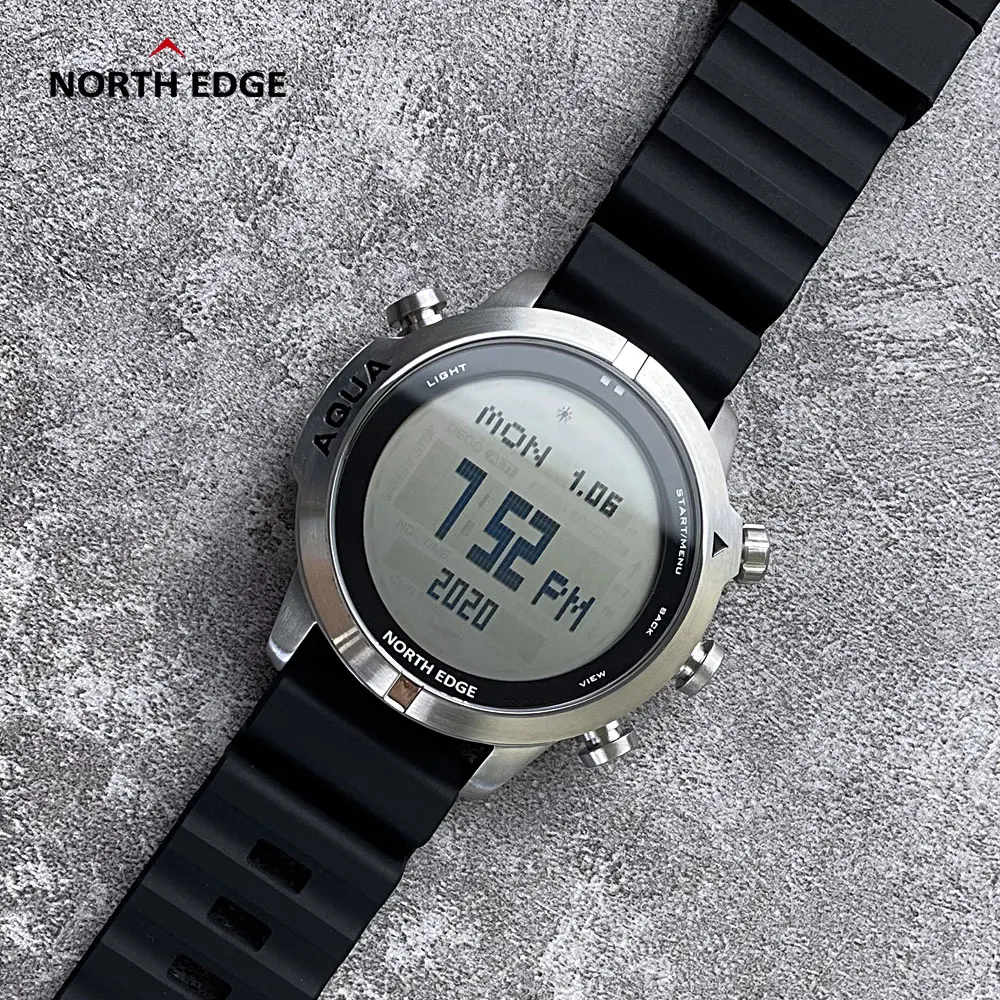 2021 NORTH EDGE AQUA Мужские Профессиональные Водонепроницаемые часы для дайвинга до 100 м