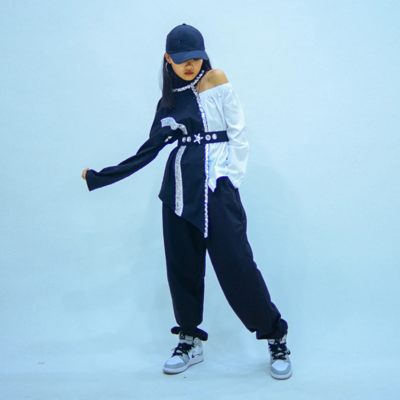 

2021 Girls Hip-Hop Dance Costumes For Kids Catwalk Stage Outfits Hiphop Jazz Dance Costumes Street Dancing Wear Rave Clothes