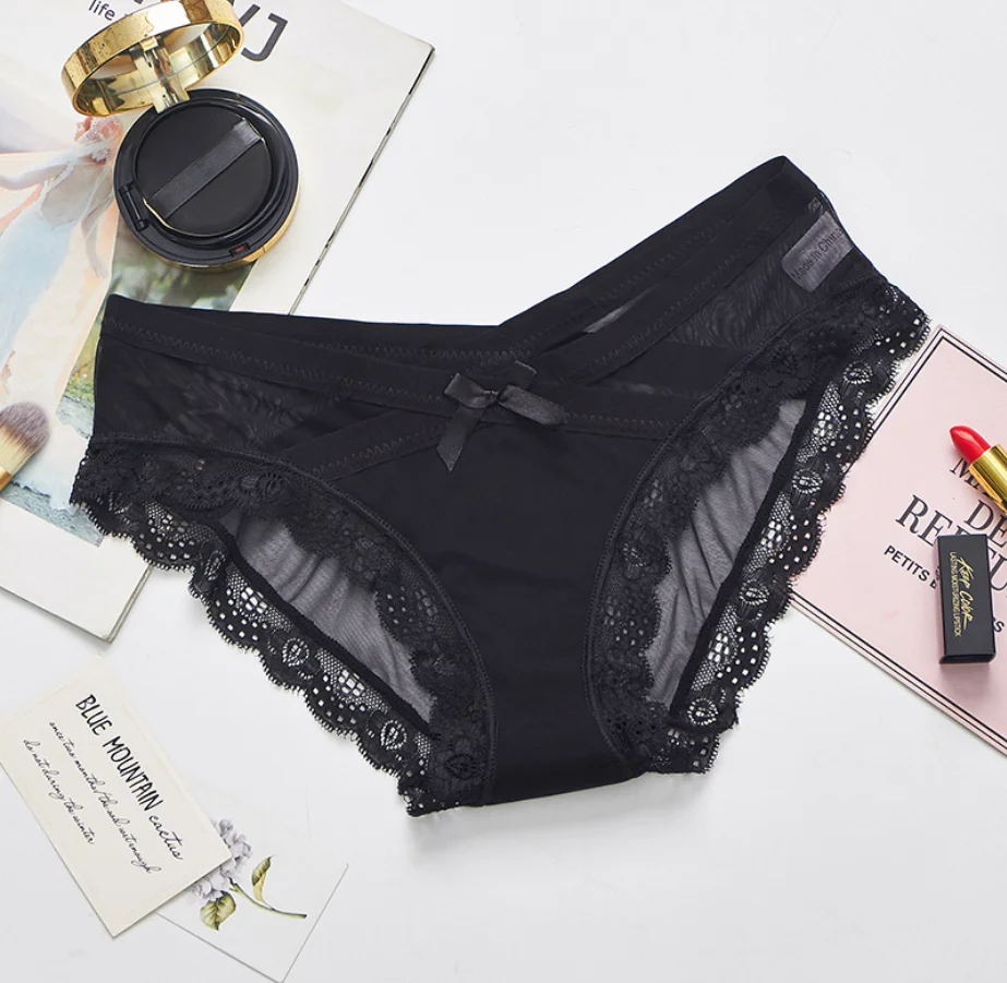 Voplidia Для женщин сексуальные трусы брифы крест трусики прозрачные кружевные