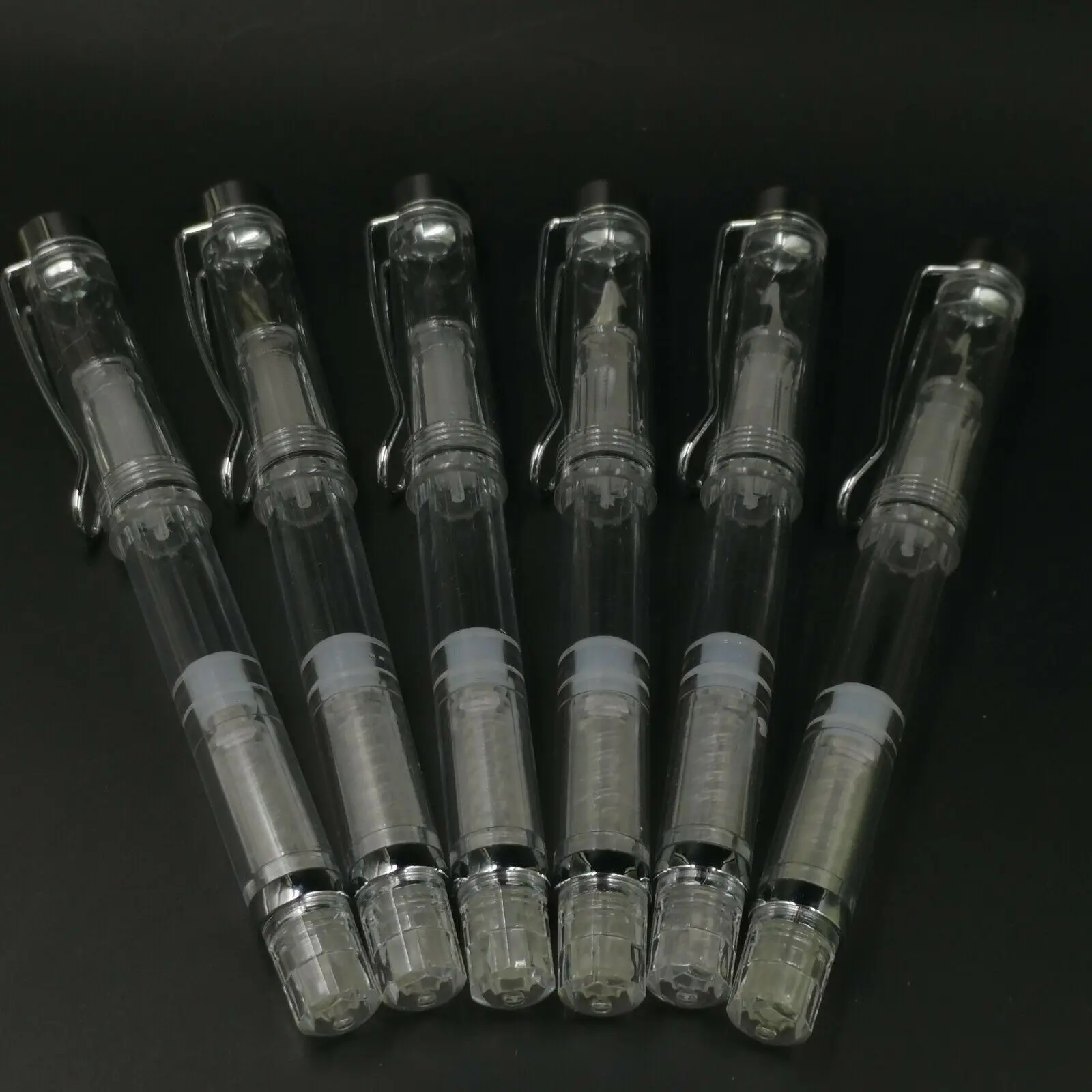 6 шт. ручка с чернилами Piston Wing Sung 3009 прозрачные чернильные ручки M mot Nib