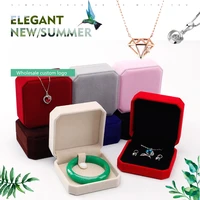 10 pcs 3in1 earrings necklace ring flannel jewelry storage organizer display box wholesale custom logo business packaging hot