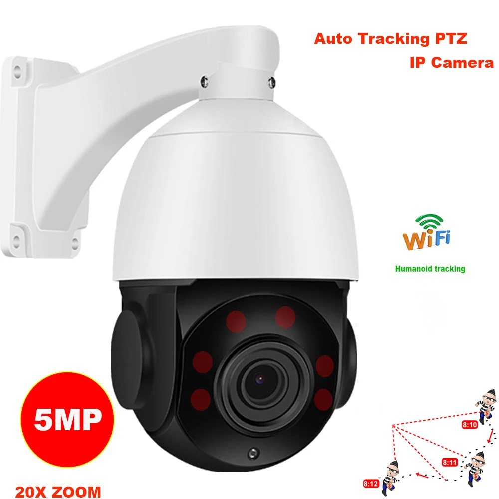 Купольная камера Full HD 2592x1944 PTZ 5 МП 20x оптическая зум IP ИК ночное видение Montion Detection H.265 P2P Onvif|Камеры