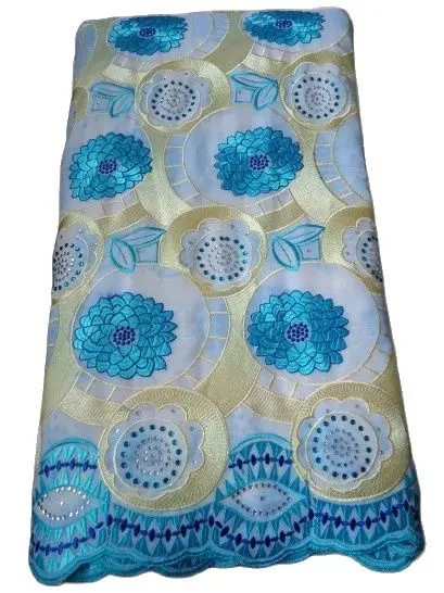 Хит продаж 5 ярдов синего цвета в африканском стиле высокого качества