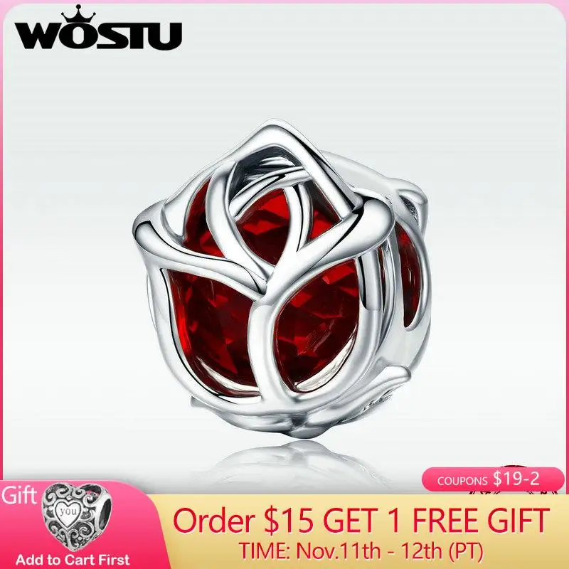 Женский браслет с красными кристаллами из серебра 925 пробы | Украшения и