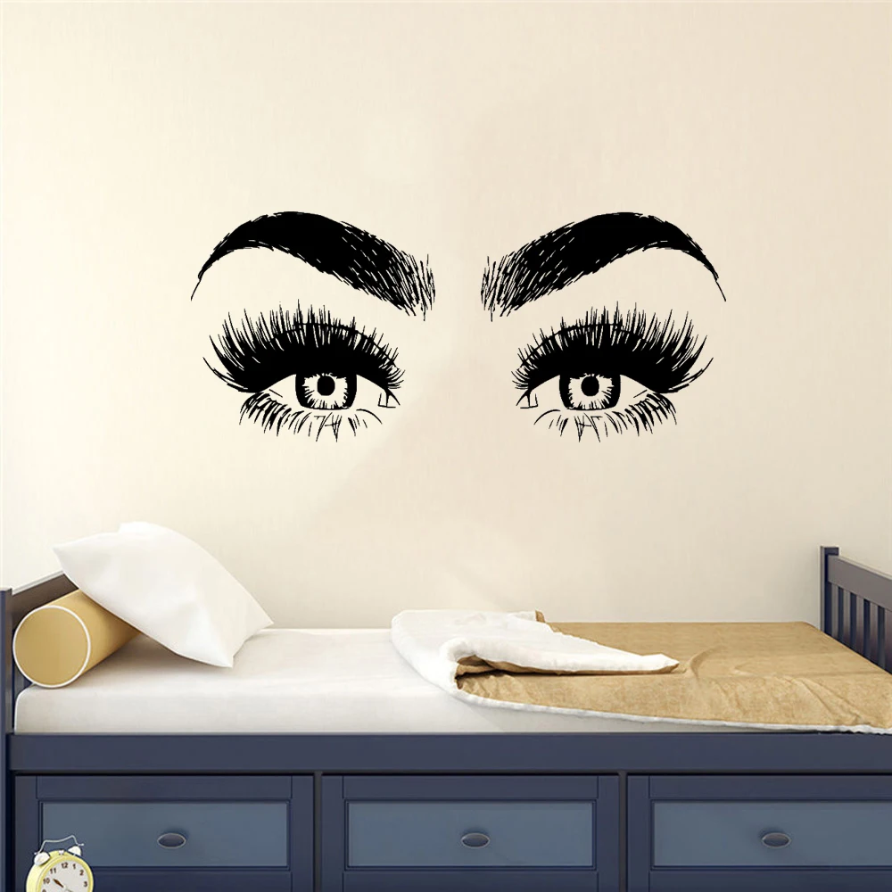 

Beauty Salon Wall Sticker For BedRoom Living Room Beauty eyes Decoration Eye Wallsticker Decal Murals