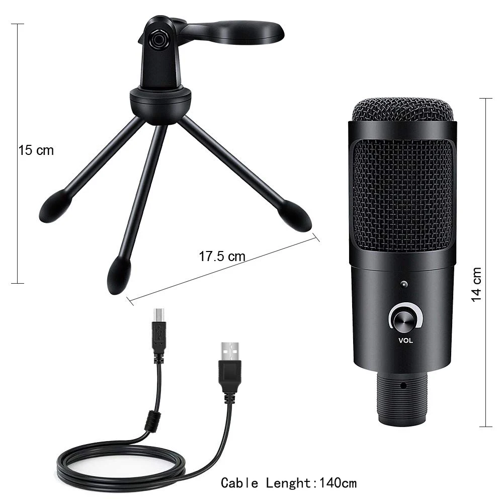 

USB Microphone Professional Condenser Microphones For PC Computer Laptop Recording Studio Singing Gaming Streaming Recording Hot