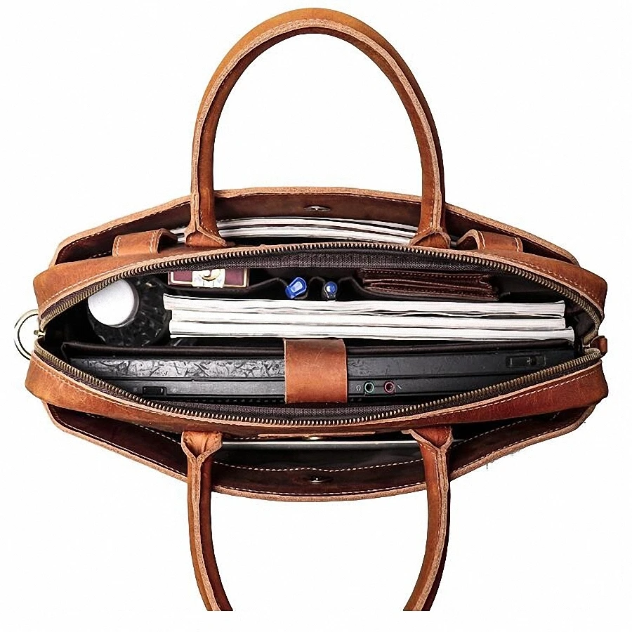 Портфель из натуральной кожи для ноутбука 14 дюймов деловой портфель мужчин и