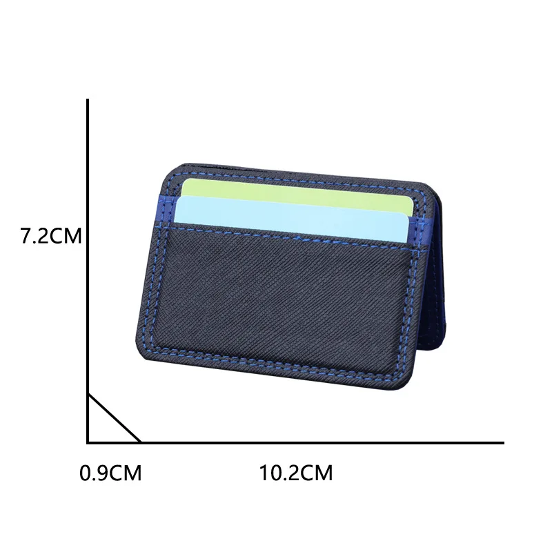 

Artificial PU Wallet Men Leather Magic Wallet Multi Slot Wallet Money Clips Thin Clutch Bus Card Bag Color Contrast Cash Holder