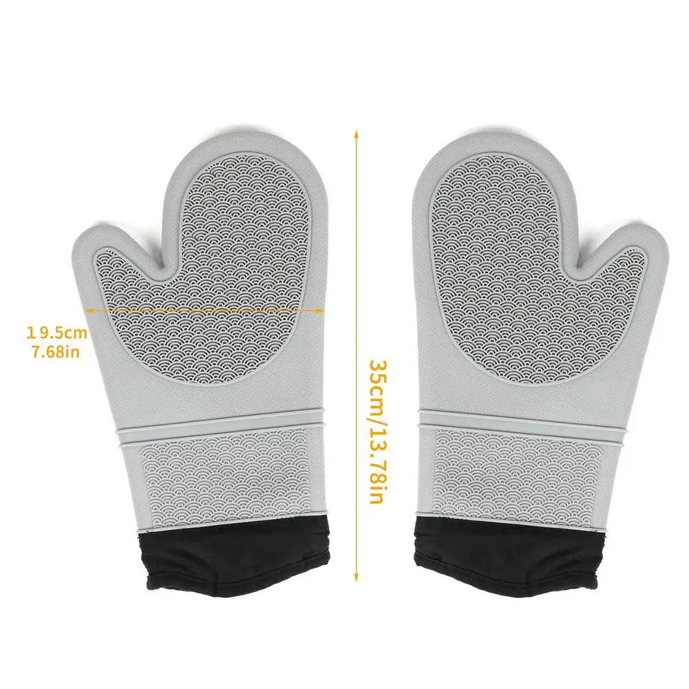 

1 Pair Kitchen Gloves Potholder Gloves Mitts Baking Insulation Gloves for BBQ Non-slip Resistant Linen Potholders Pad Oven Mitts