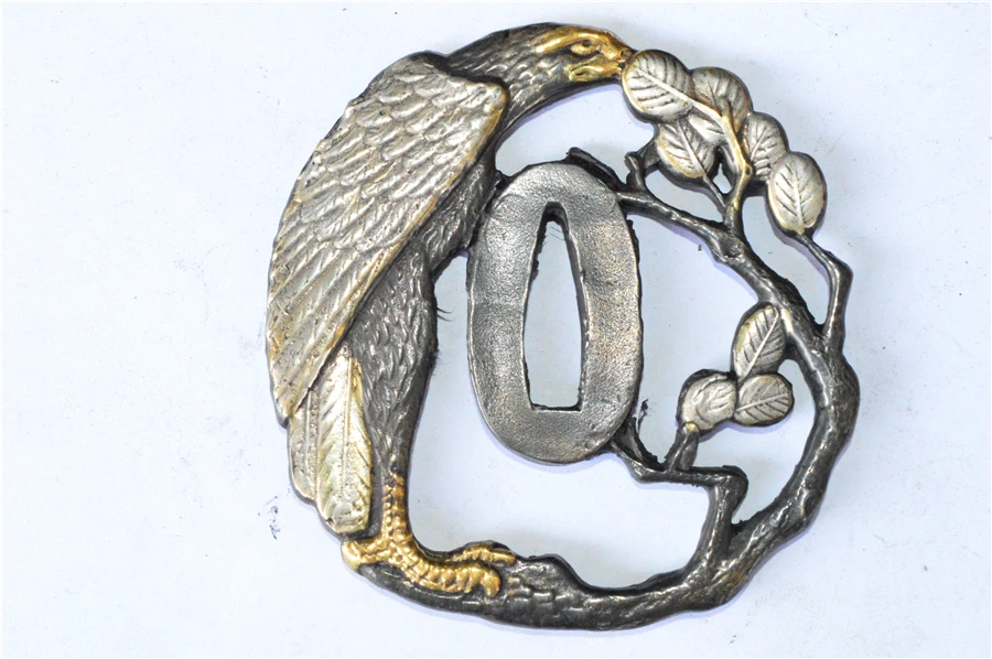 Набор медных изделий ручной работы золотой и серебряный Страж Tsuba menumi Fuchi Кашира