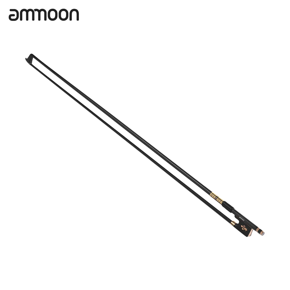 

Ammoon 4/4 Скрипка Лук из углеродного волокна круглая палочка эбеновая лягушка черный конский волос хорошо сбалансированный